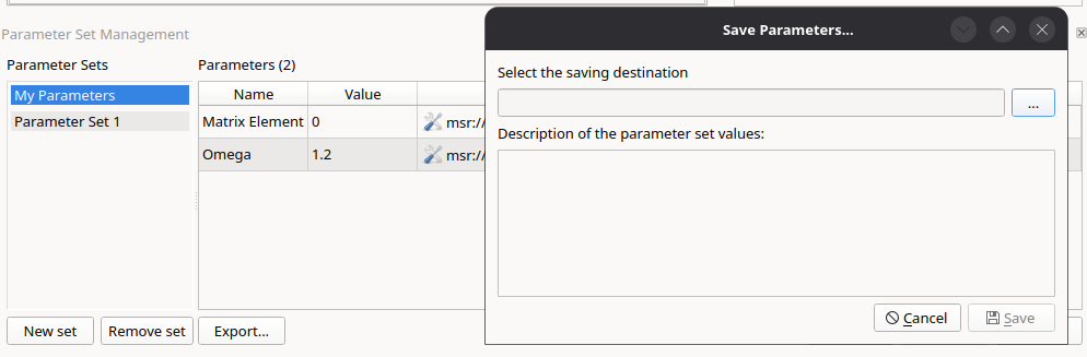 Saving a parameter file