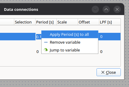 Applying a value to all connections